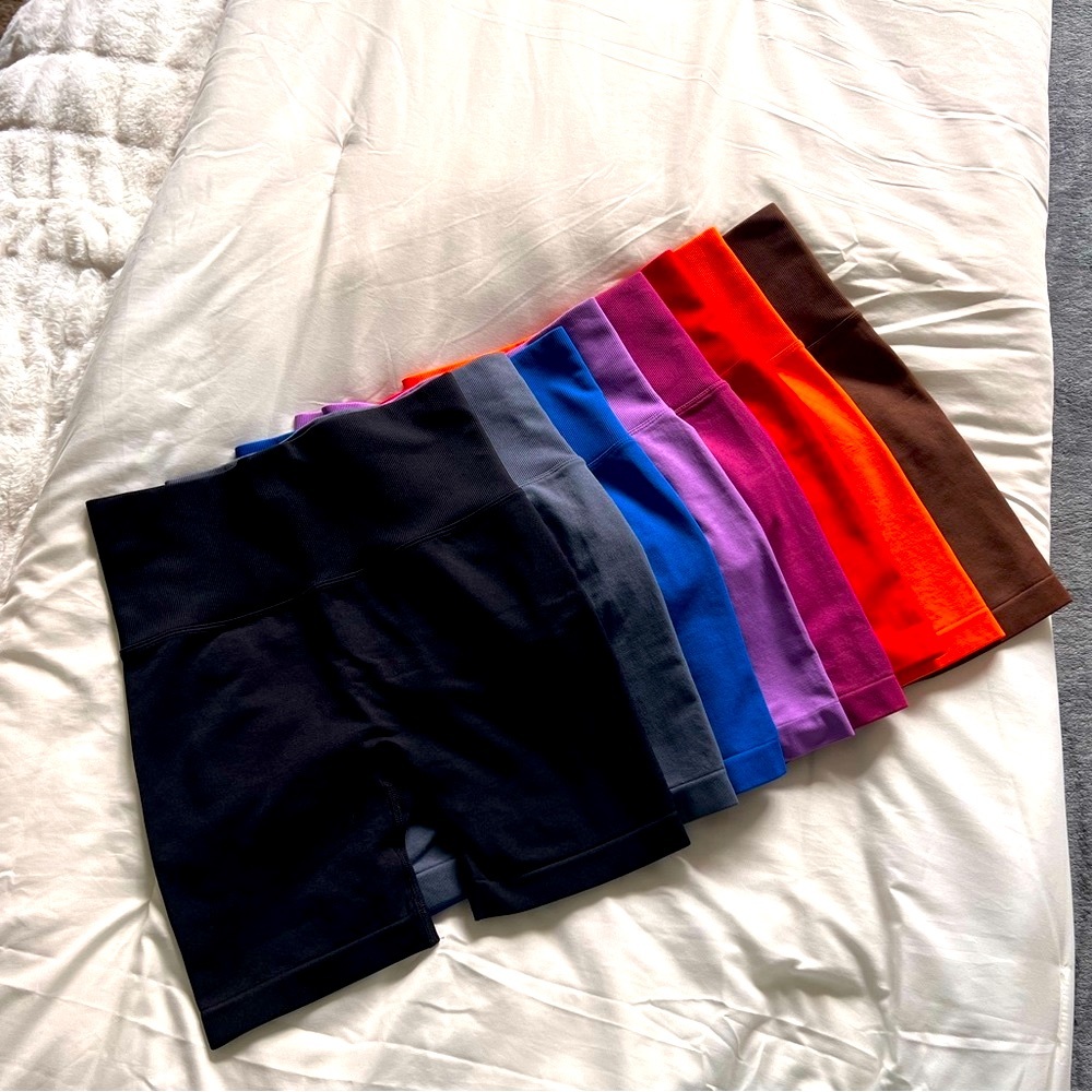 Set of 8 High Waist Scrunch Butt Sports Shorts